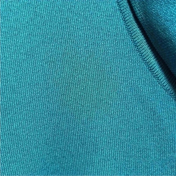 Exclusively Misook Blue Cowl Neck Short Sleeve Top Shirt Shoulder Pads Sz XL - Picture 3 of 10